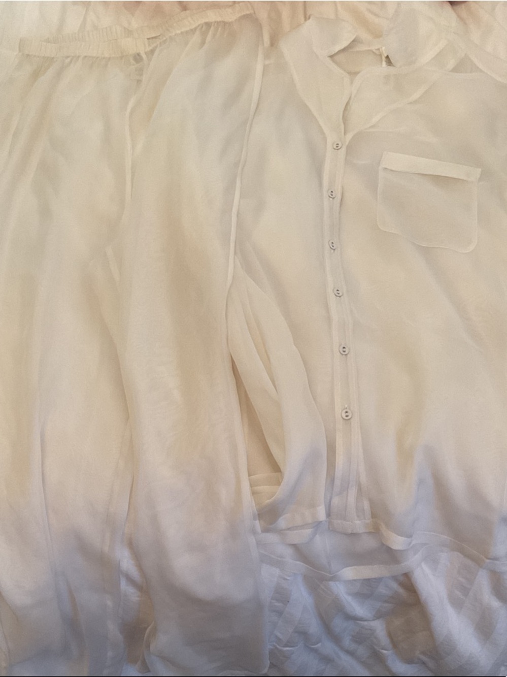 Women’s Xs  White Button-Down Shirt - Lightweight Classic skims set